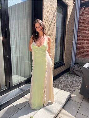 Simkhai Two-Tone Slip Dress in Pale green and pink
